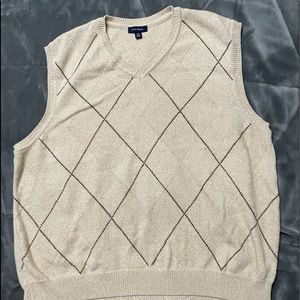beige and brown mens sweater vest